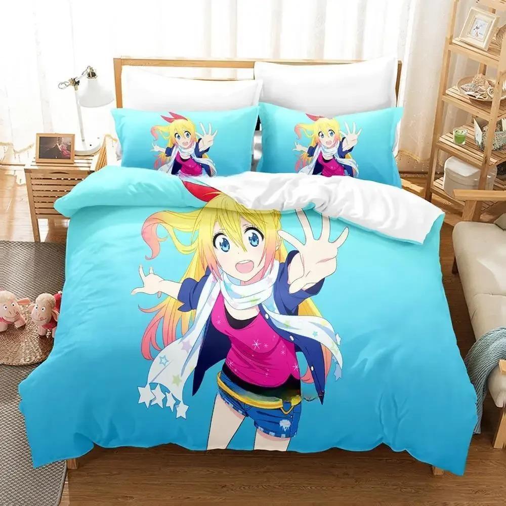 Comfortable Anime Print Bedding Set With Duvet Cover And Pillowcases Single Twin Full Queen King Sizes For Adults And Kids
