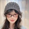 Retro Hollow Knitted Baotou Hat Women's Summer Breathable Turban Hat Korean Style Japanese Style Face Revealing Small Knitted Hat