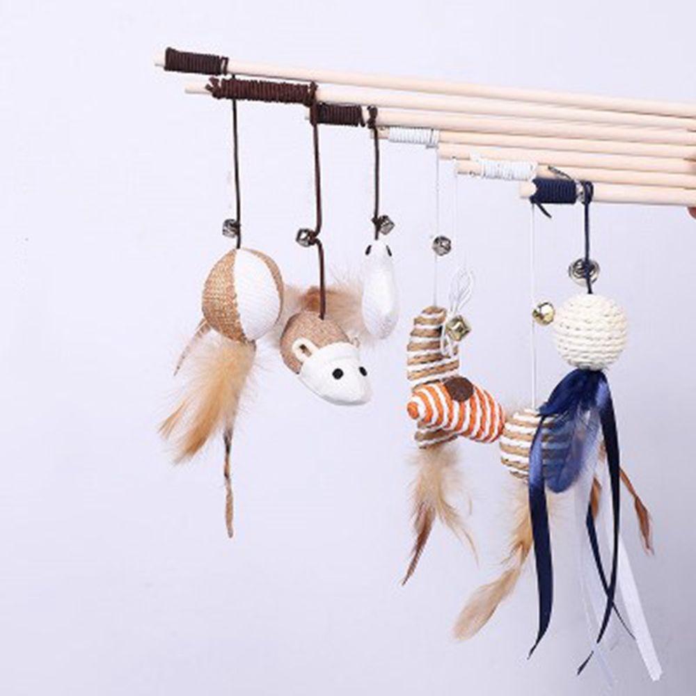 Catcher False Mouse Animal Feather Cat Interactive Teaser Stick Pet Cat Toy Cat Rod Pet Supplies