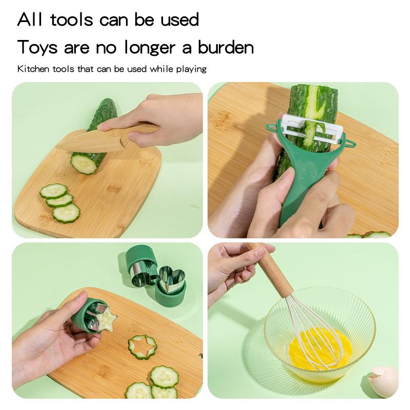 Holz Kinder Sicheres Messer und Kinder Backset Kleinkind Montessori Küchenwerkzeuge Kochen und Backen für Kinder Kleine Köche Geschenk