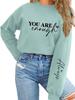 Women's Thickened Plush Hoodie 'You Are Always Enough' Print