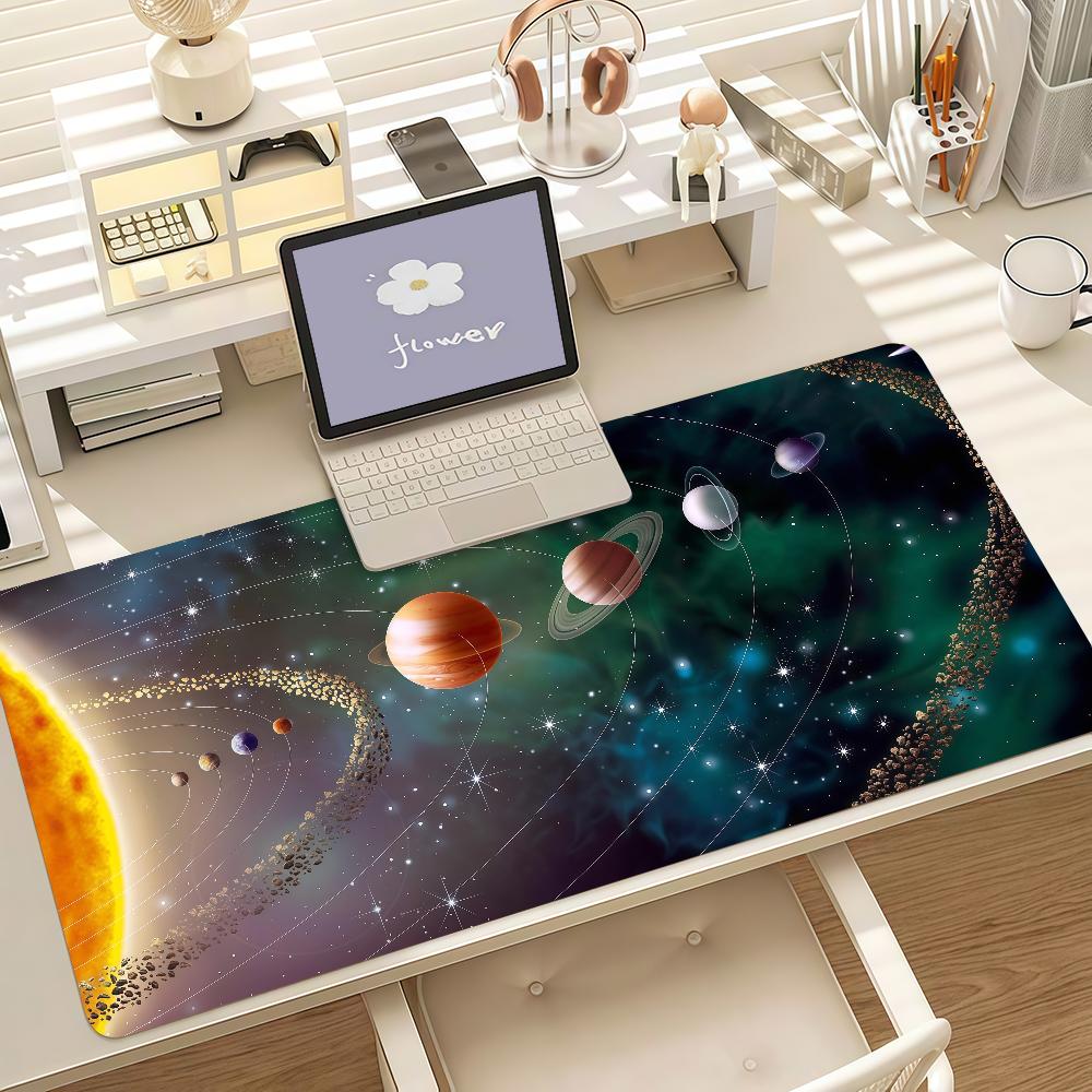 New Solar System Space Mouse Pad Anti Slip Rubber Edge Locked Thickened Laptop Gaming Desk Mat