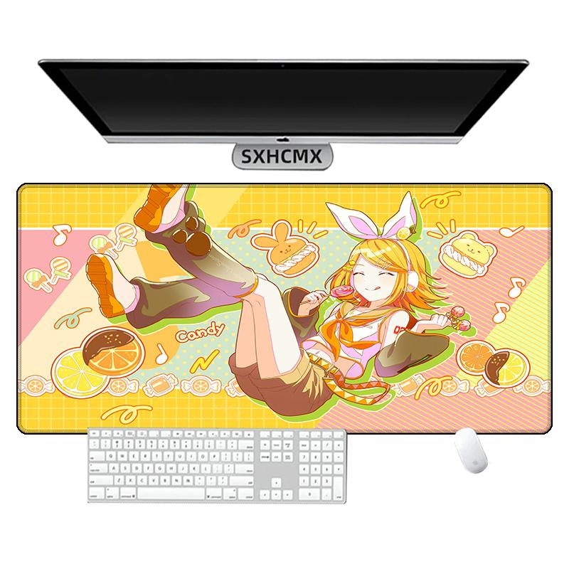 Anime Project Sekai Mouse Pad Office Kawaii PJSK Desk Pad Computer Gaming Accessories Stitch Edge Natural Rubber Keyboard Mat