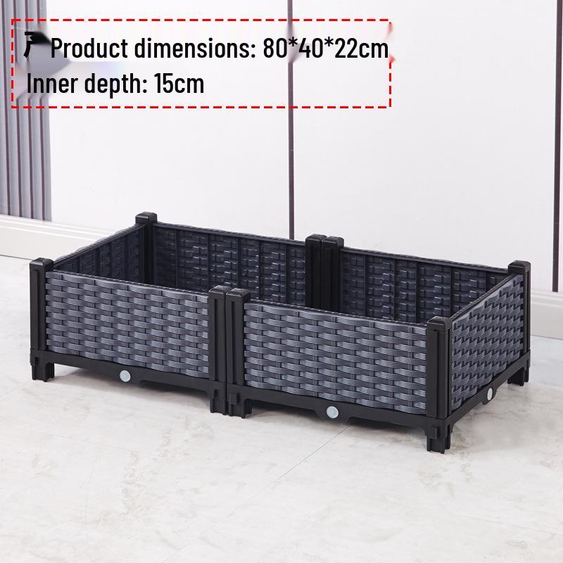 Large Plastic Flower and Vegetable Planting Box for Balcony, Courtyard, or Rooftop Gardens