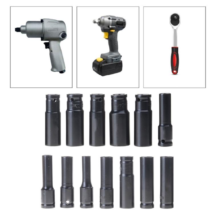 Multifunction 10/13 Piece 6 Point Deep Impact Socket Set for Easy Use in Auto Repairs and Household Assembly Projects