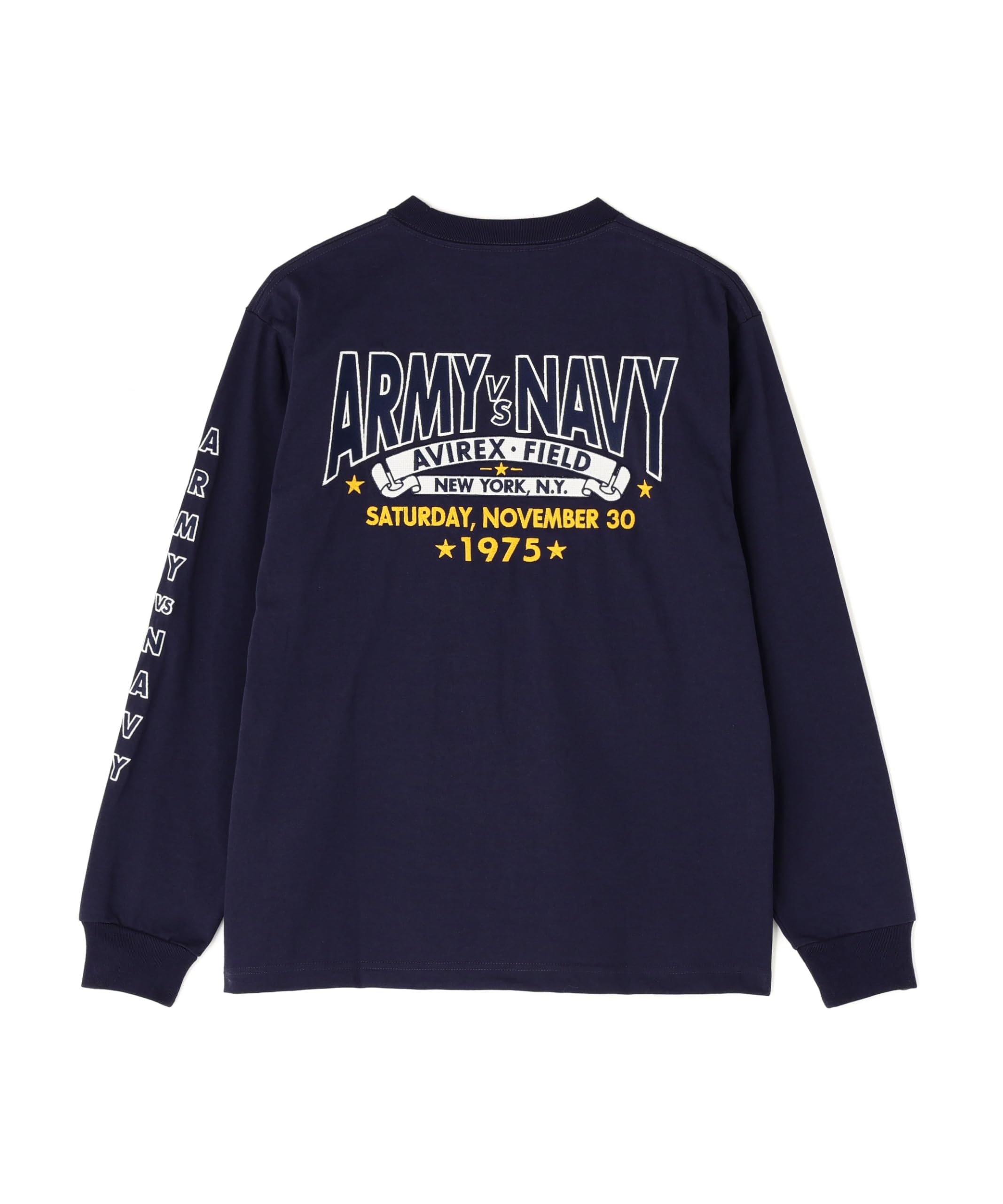 Avirex ARMY VS NAVY GAME DAY XL L/S T-SHIRT, Men s (120), Navy, 783-6130002
