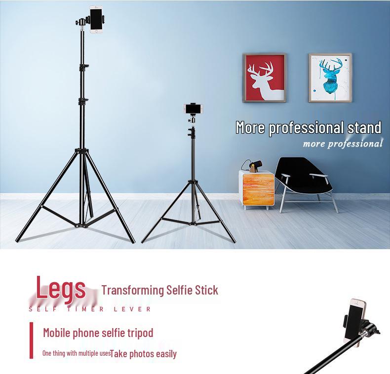 Outdoor Mobile Phone Streaming Tripod with Fill Light & Selfie Function