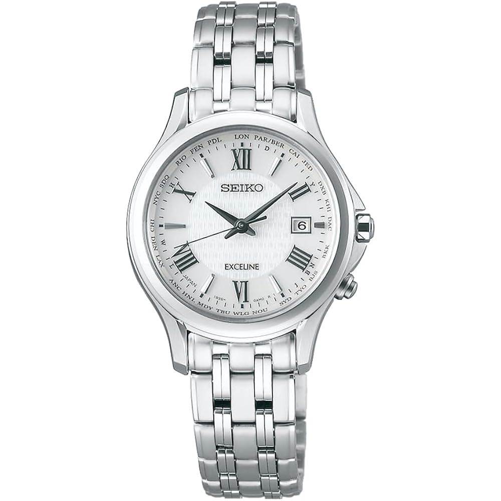 

[Seiko Watch] Exceline SWCW161 Women s Watch, Made in Japan, Thin, Solar Radio Wave Pair, Full Au...