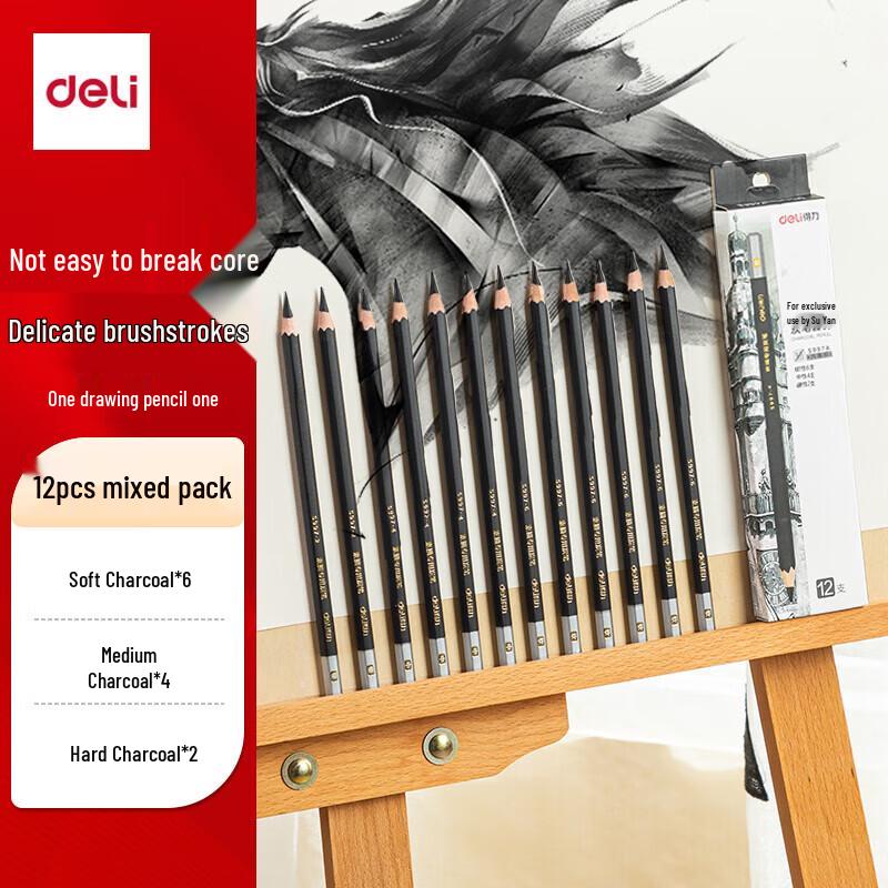Deli Sketch Charcoal Pencil Set