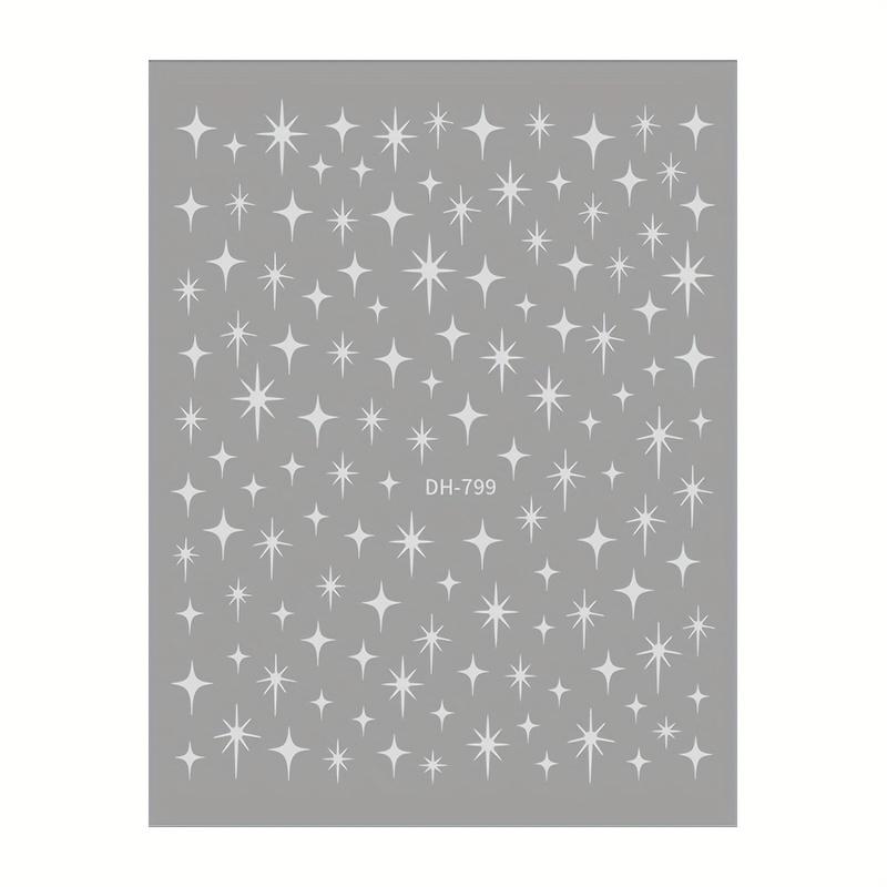 3-Piece Set of Metal Laser-Cut Star-Shaped Nail Sticker: Disposable Self-Adhesive Nail Decals for Women's DIY Art and Decoration