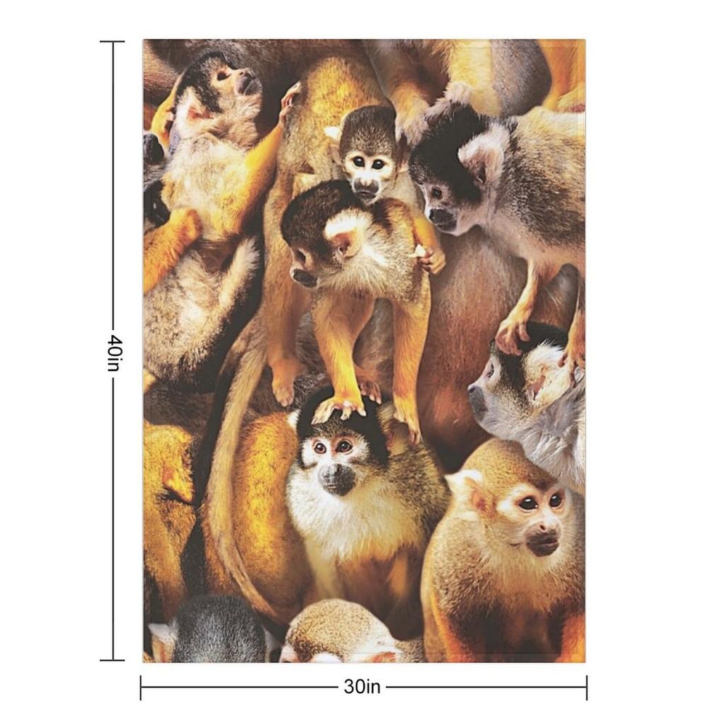 Squirrel Monkeys Throw Blanket Large Weighted Tourist Nap Blankets