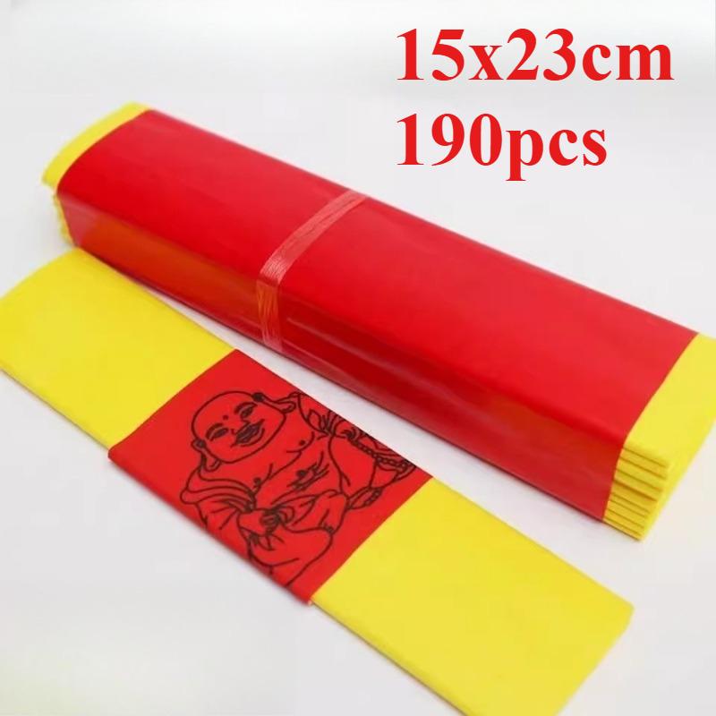 

190pcs Ultra Thin Yellow Mounting Paper, Calligraphy Xuan Paper, Buddha Hall Buddha Paper, Household Sacrificial Supplies