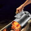 With Handle BBQ Carbon Barrel Stainless Steel Charcoal Bucket  Grilling