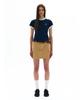 PARTIMENTO WOMEN College Striped Ringer Tee_Navy
