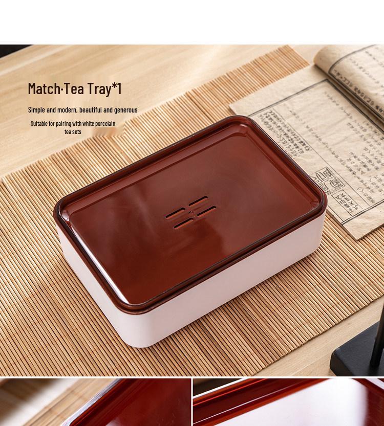 Portable Ceramic Kung Fu Travel Tea Set with Tray and Case