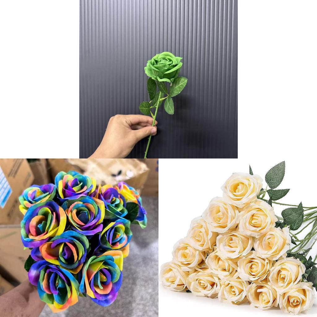 Gothic Style Silk Rose Artificial Flower With Curved Stem For Wedding And Party Arrangements