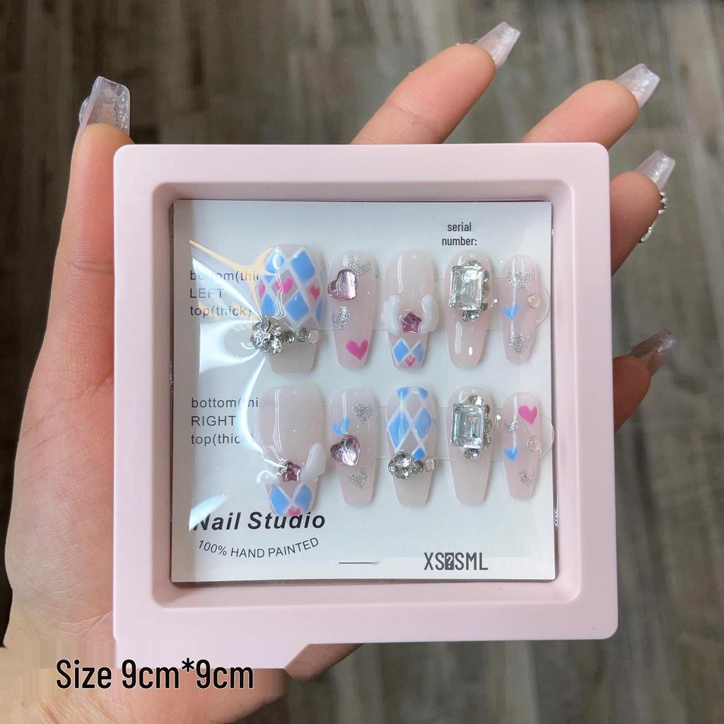 Cutie Exquisită de Depozitare și Expunere pentru Nail Art - Cadou Elegant pentru Piese de Unghii