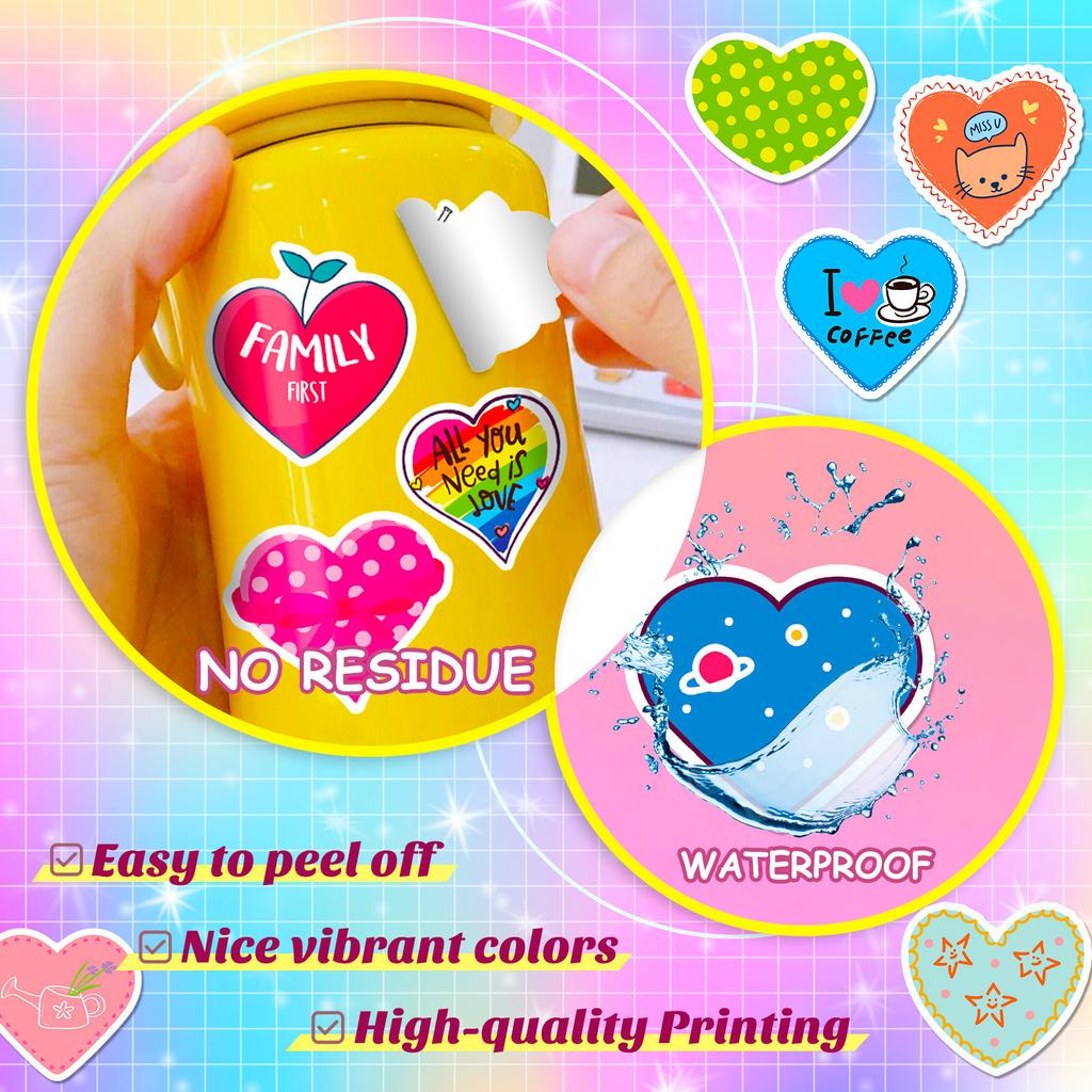 50 Shiny Cute Heart Stickers Romantic Love Valentine's Day Stickers Girl Love Graffiti Stickers Ins Style Stickers