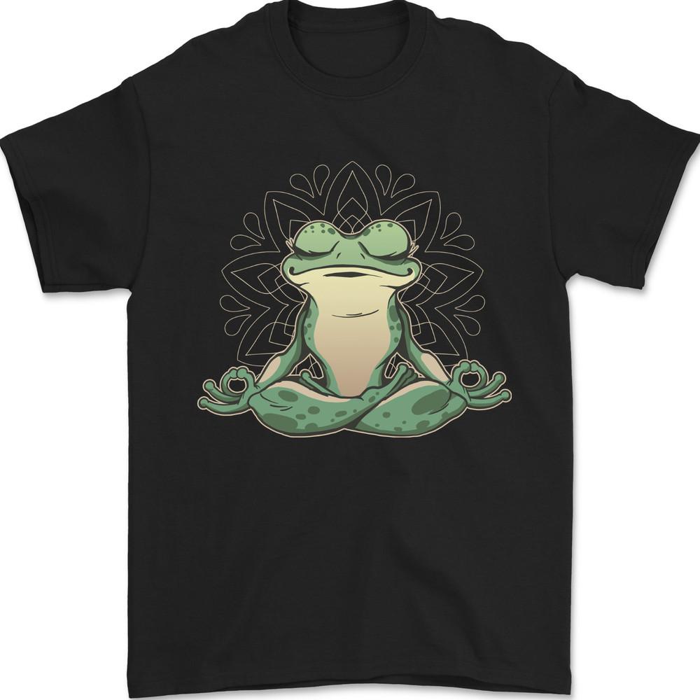 Yoga Frog Meditation Mens T-Shirt Cotton Unisex T-Shirt L