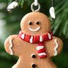 Holiday Hanging Ornaments 4 Pcs Gingerbread Christmas Ornaments, Candy Cane, Tree, Lollipop, Hand Painted Resin Crafts Man Xmas Tree Decoration