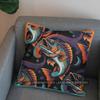 2D Colorful Fish On Mosaic-Patterned Pillow Cover Pattern Cushion Cover Suitable For Sofa Bedroom Car Pillow Cover