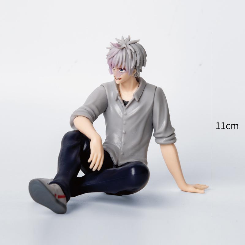 FiguresJujutsu Kaisen Satoru Gojo Geto Suguru Sitting Gift Look Up Sitting Posture Toji Figures PVC Anime Model Collection Toys