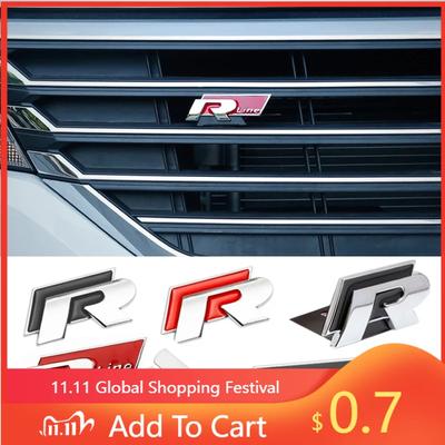 Per Auto VW Griglia Anteriore in Metallo Bagagliaio Emblema Automatico Adesivo Accessori Per Volkswagen GTI R-Line R Polo T5 Golf Passat Scirocco Je