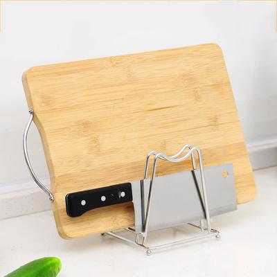 Cutting Board Organizer High Strength Pantry Organizing Square Shape Stainless Steel Chopping Board Stand for Kitchen