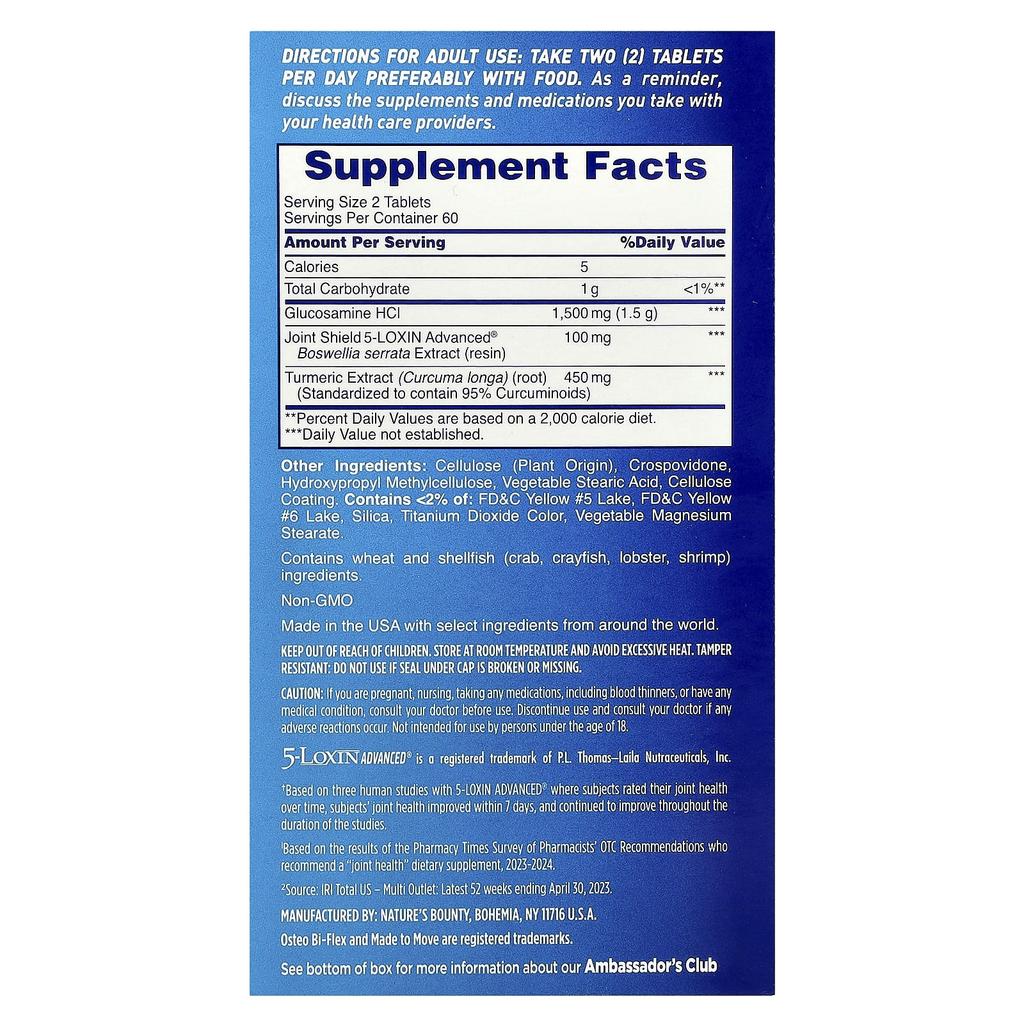 Osteo Bi-Flex Joint Health + Turmeric, Triple Strength, 120 Coated Tablets