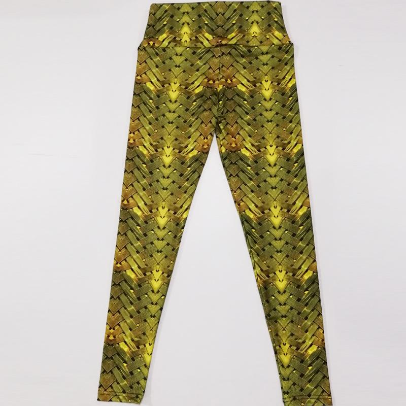 Neue Damen Hose Gewebt Digitaldruck Schlankmachend Hohe Taille Sportliche Unterteile Hose Yogahose