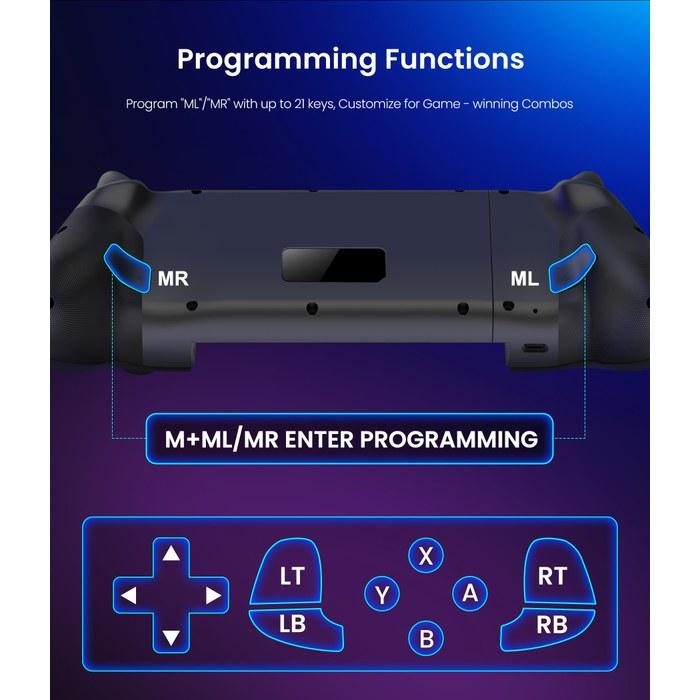 [IINE] Smartphone Controller for Switch 2/Switch/OLED/iOS/Android – 200mm Extendable, RGB Light, Macro Function, Wireless, 1000mAh, with