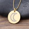 Nidin Luxury Fashion Cubic Zirconia Heart Pendant Women Gold Plated High Quality Chain Necklace Sparking Jewelry Party Gift