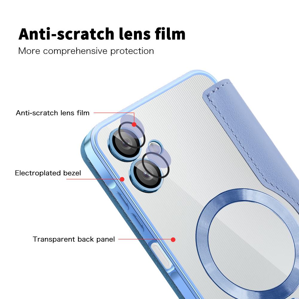 KEYSION Plating PU Leather Flip Wallet Case for Samsung A07 A06 A05 Cards Slots Magnetic Phone Back Cover for Galxy A05 A06 A07