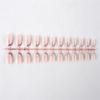 24 Pcs Short Square False Nail with Heart Artificial Nail Valentines Day Press On Nail French Tip Stick on Nail