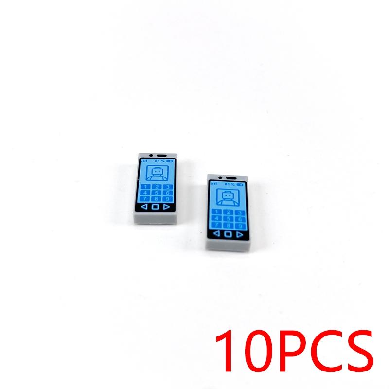 MOC Printed Tile ToyCompatible Brick Accessories Building Blocks City PC Phone Clock Pizza Parts Bricks Children Kids