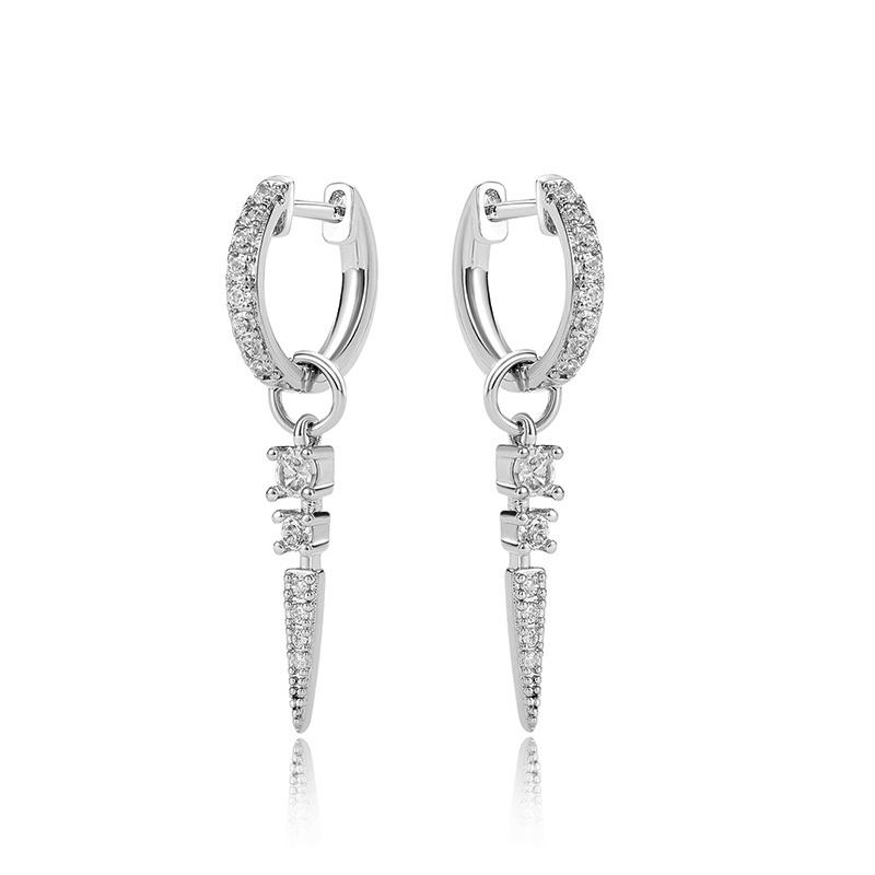 

CAOSHI Fashion Dangle Earrings Copper Color Ear Accessories for Women Trendy Wedding Party Zircon with Bright Cubic Zirconia
