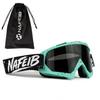 NAFEIB Splash Paint Motocross Goggles with Storage Bag Anti-UV Windproof Dustproof Dirt Bike ATV Off-Road Racing Goggles for Men