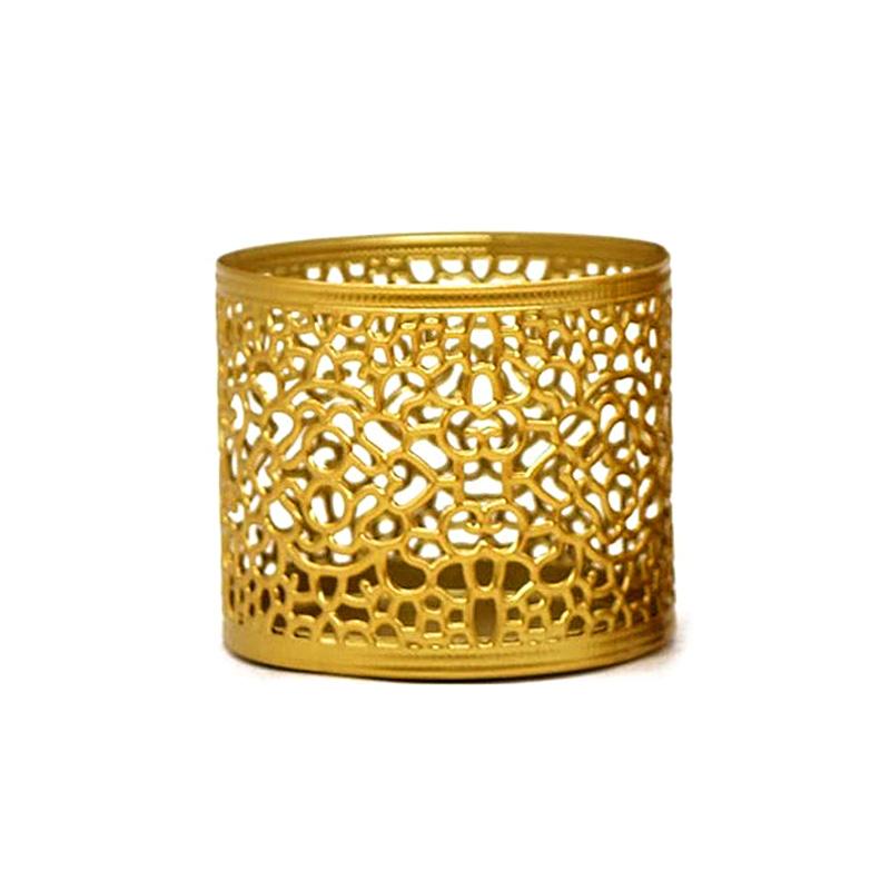 1 st Järn Ljusstake Guld Ljushållare Doftljuskopp Geometrisk Urskuren Hantverk