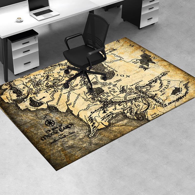 

Middle-earth Map: Fantasy World Poster Office Mat Home Decor Office Desk Chair Rugs Chair Carpet for office Chair Mat Gift For Halloween & C 60cm by 90cm