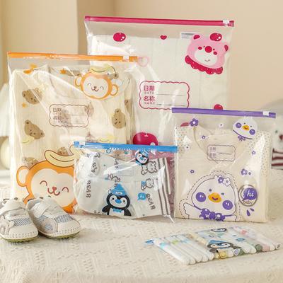 10PCS Storage Bag Transparent Zippered Storage Bag with Writing Label Area Moisture Resistant Organization Bag for Home Travel Packing