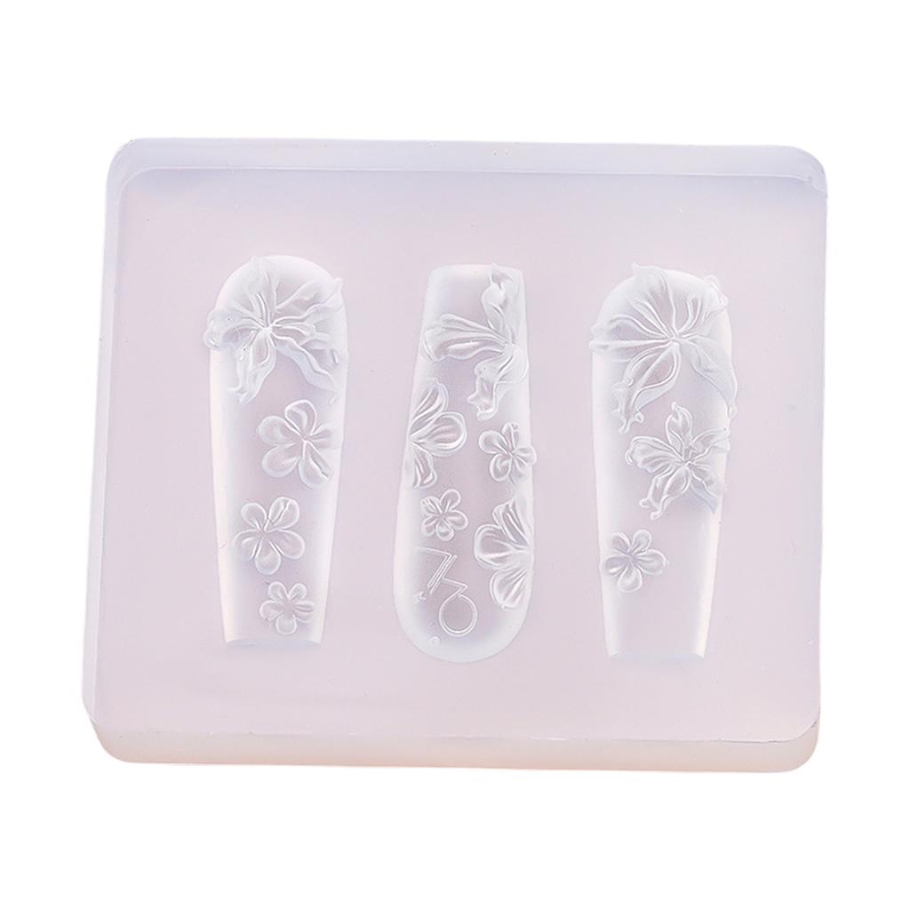 Floral 3D Nail Art Silicone Mold for Stylish and Intricate Designs Professional Nail Mold Nail Accesory for Manicurists