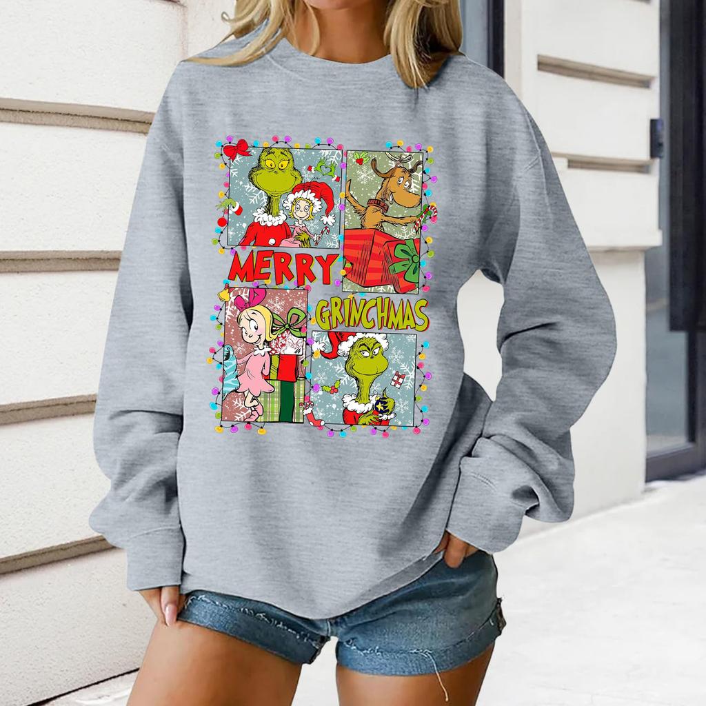 Women's Loose Comfortable Casual Fashionable Character Printing Round Neck Long Sleeved Sweatshirt