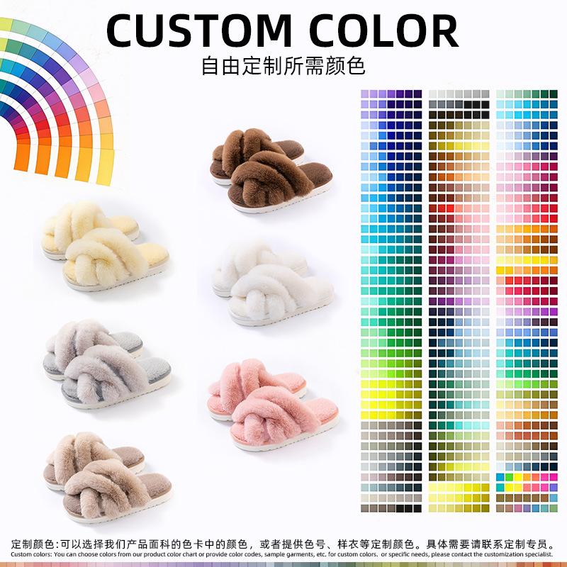 Women's Memory Foam Fuzzy Slippers Open Toe House Shoes Faux Fur Indoor Outdoor Slippers Anti-Slip Winter Warm Comfortable Plush Slippers for Women