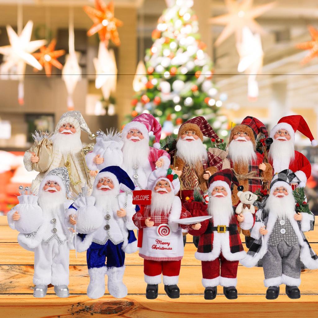 Christmas Santa Claus Figurine Family Kids Toy Doll Toy Gift New Year Gift Decoration for Holiday Party Fireplace Bedroom Decor