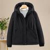 Women's Winter Down Cotton-padded Jacket Fleece Short Parkas Loose Hooded Outerwear Lady Casual Thicken Windproof Coats