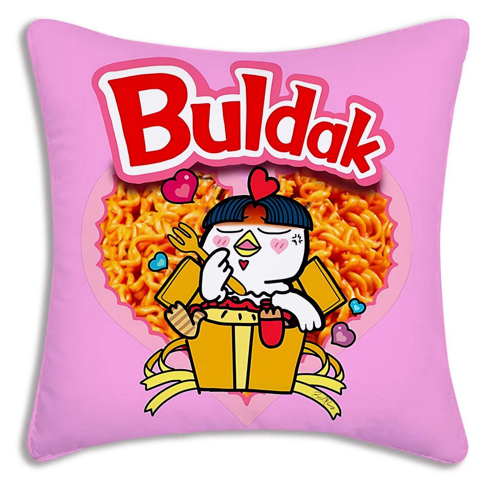 Kwaii Anime B-Buldaks Pillow Covers Cartoon Sofa Decorative Home Double-sided Printing Short Plush Cute Cushion Cover