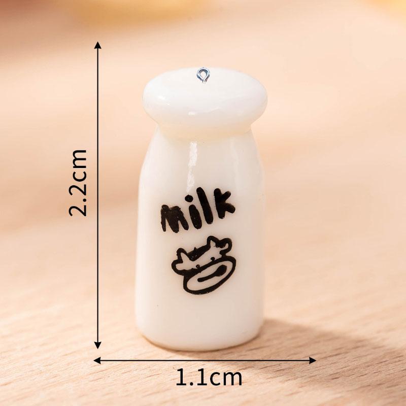 6Pcs Mini Milk Bottle Resin Charms Ornament for Jewelry Making DIY Earring Necklace Bracelet Handmade Decoration Accessories