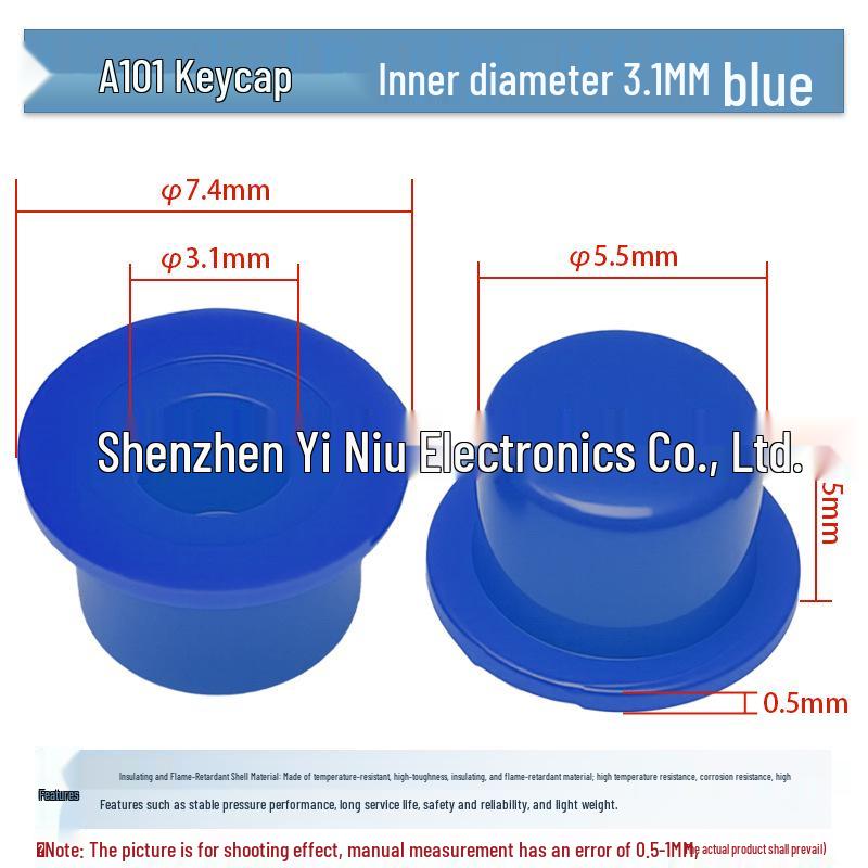 A101 Keycap: Compatible with 6x6 Mm Round Hole Tactile Switch, Plastic Button Cap, Inner Diameter 3.1/3.4 Mm