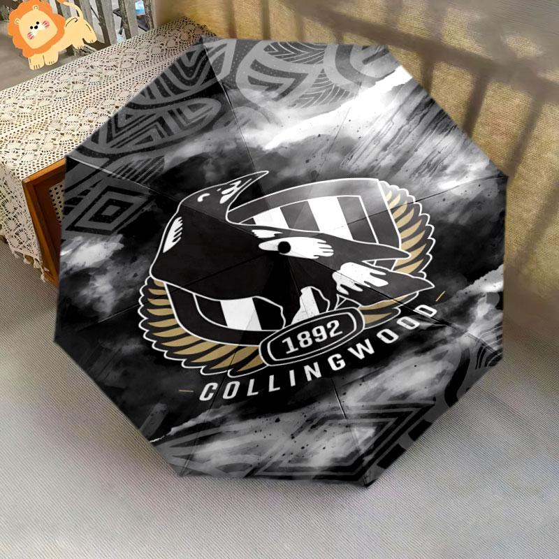 1 PC Automatic Folding Umbrella - Collingwood Football Club Pattern, Portable & Foldable Design with 8 Ribs, Christmas Birthday Gifts