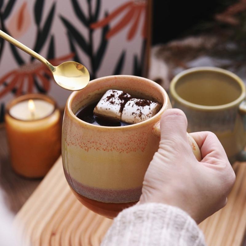 Classical Ceramics Mug Vintage Aesthetic Gradients Design High Fired Glaze Cup For Coffee Enthusiasts Kitchen Decors